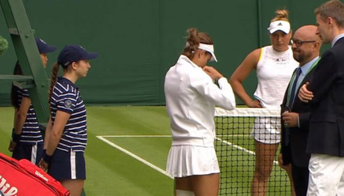 Mihaela Buzarnescu forced to change her bra before Wimbledon