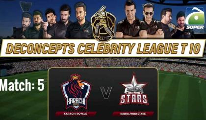 Match 5 | Karachi Royals VS Rawal Pindi Stars | DeConcepts Celebrity League T10