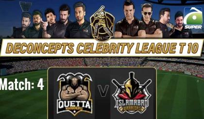 Match 4 | Quetta Markhoor VS Islamabad Warriors | DeConcepts Celebrity League T10