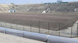 Cold weather slows down turf installation process at National Hockey Stadium