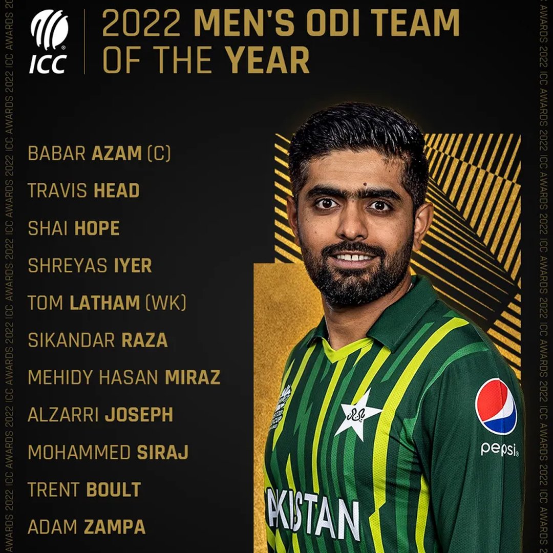 Babar Azam named captain of ICC ODI Team of the Year - International -  geosuper.tv