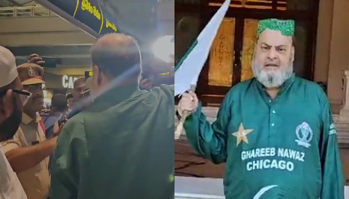 Chacha Bashir stopped from waving Pakistan flag at Hyderabad airport ...