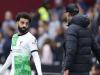 Mo Salah reacts after clash with Klopp during Liverpool vs West Ham United