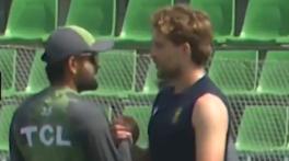 WATCH: Wiaan Mulder shares light moment with Babar Azam ahead of Lahore Test