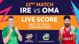 Ireland vs Oman Live Score, T20 World Cup 2026, IRE vs OMA Match 22