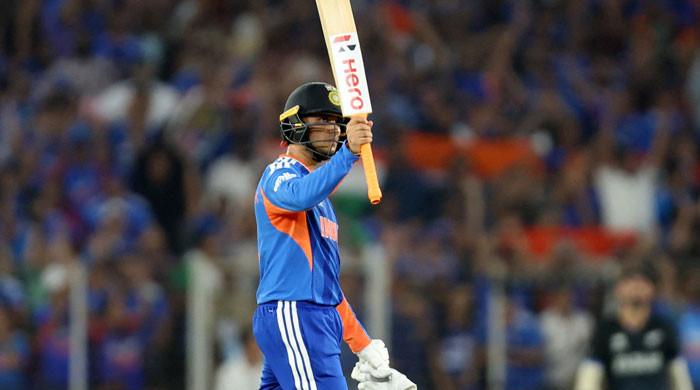 Abhishek Sharma has scored a fifty in 18 balls in the T20 World Cup final.