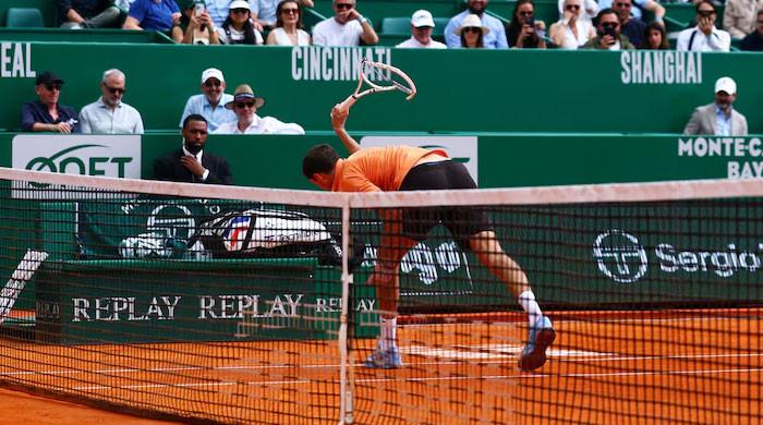 WATCH: Daniil Medvedev destroys racket during 6-0 6-0 loss in Monte Carlo