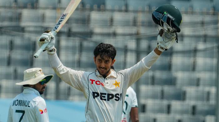 Azan Awais joins elusive list of batters with century on Test debut