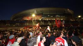 Arsenal fans turn streets of North London red after Premier League triumph