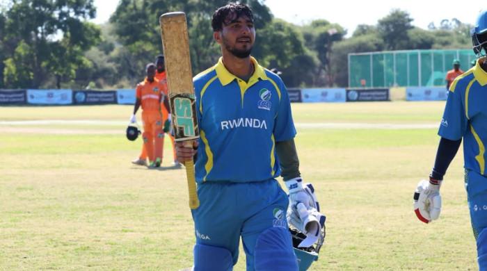 Peshawar-born Rwandan Hamza Khan scored the second highest T20 score. Peshawar-born Rwandan Hamza Khan scored the second highest T20 score.