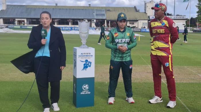 West Indies won the toss and elected to bowl first in the T20I tri-series against Pakistan