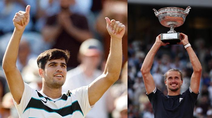 Carlos Alcaraz reacts to Alexander Zverev’s maiden Grand Sla