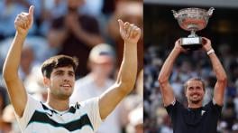 Carlos Alcaraz reacts to Alexander Zverev’s maiden Grand Slam win