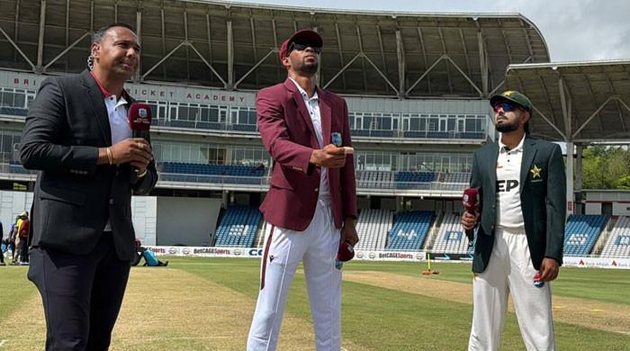 West Indies won the toss and elected to bat first in the first Test match against Pakistan West Indies won the toss and elected to bat first in the first Test match against Pakistan