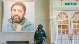 Pakistan players pose with Inzamam-ul-Haq's portrait at Lord's