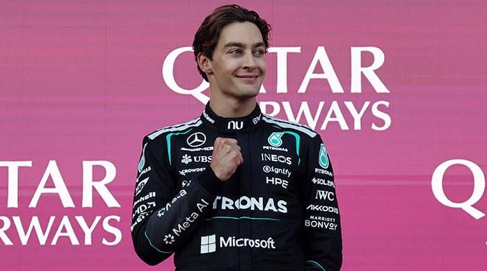Russell holds off Verstappen to win in Baku, Antonelli fifth
