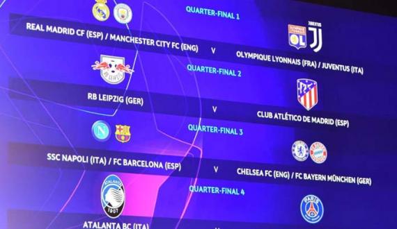 Champions League ke quarter aur semi finals ke draws ka elaan